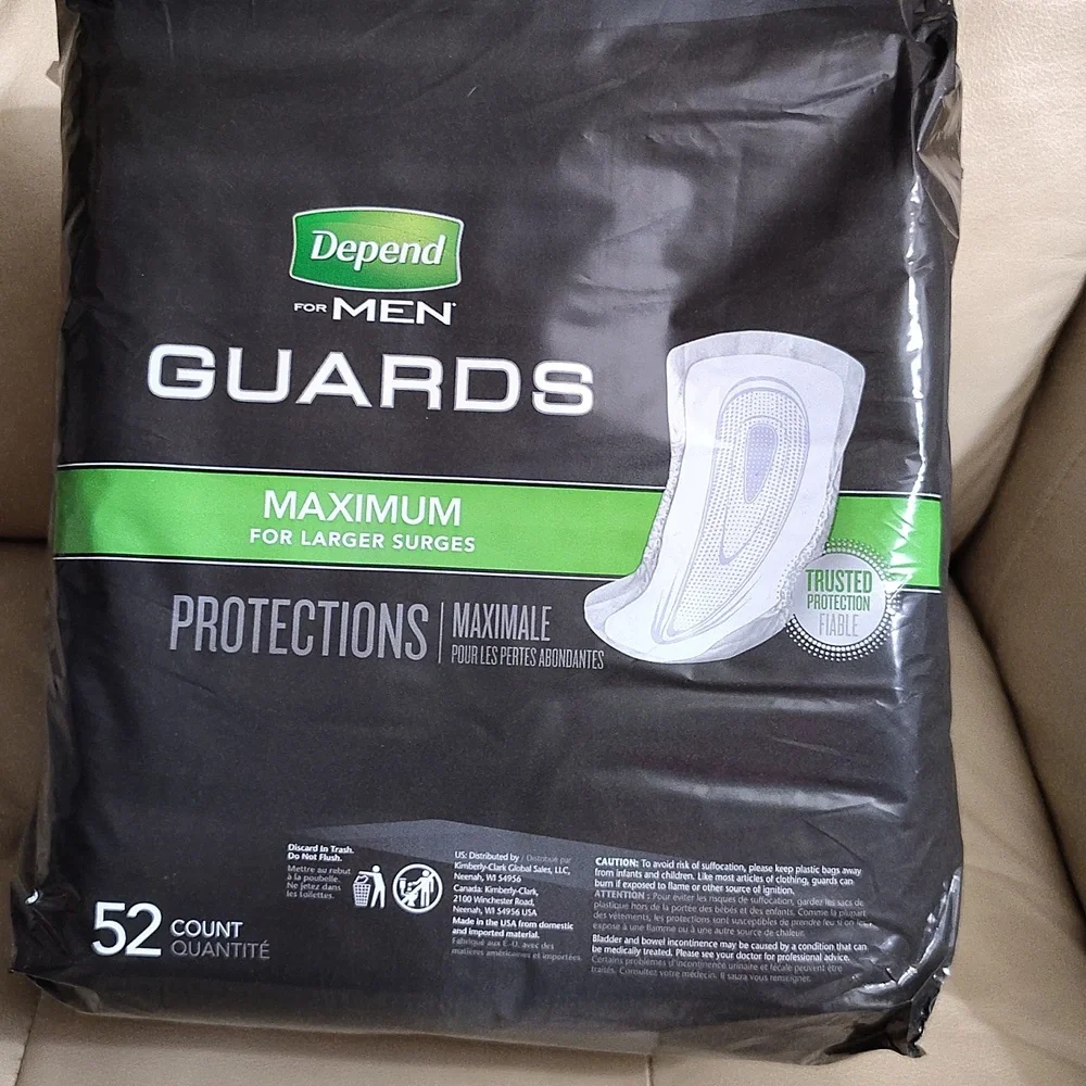 Depend Men's Guards Maximum  Protection - Black - Picture 2 of 2